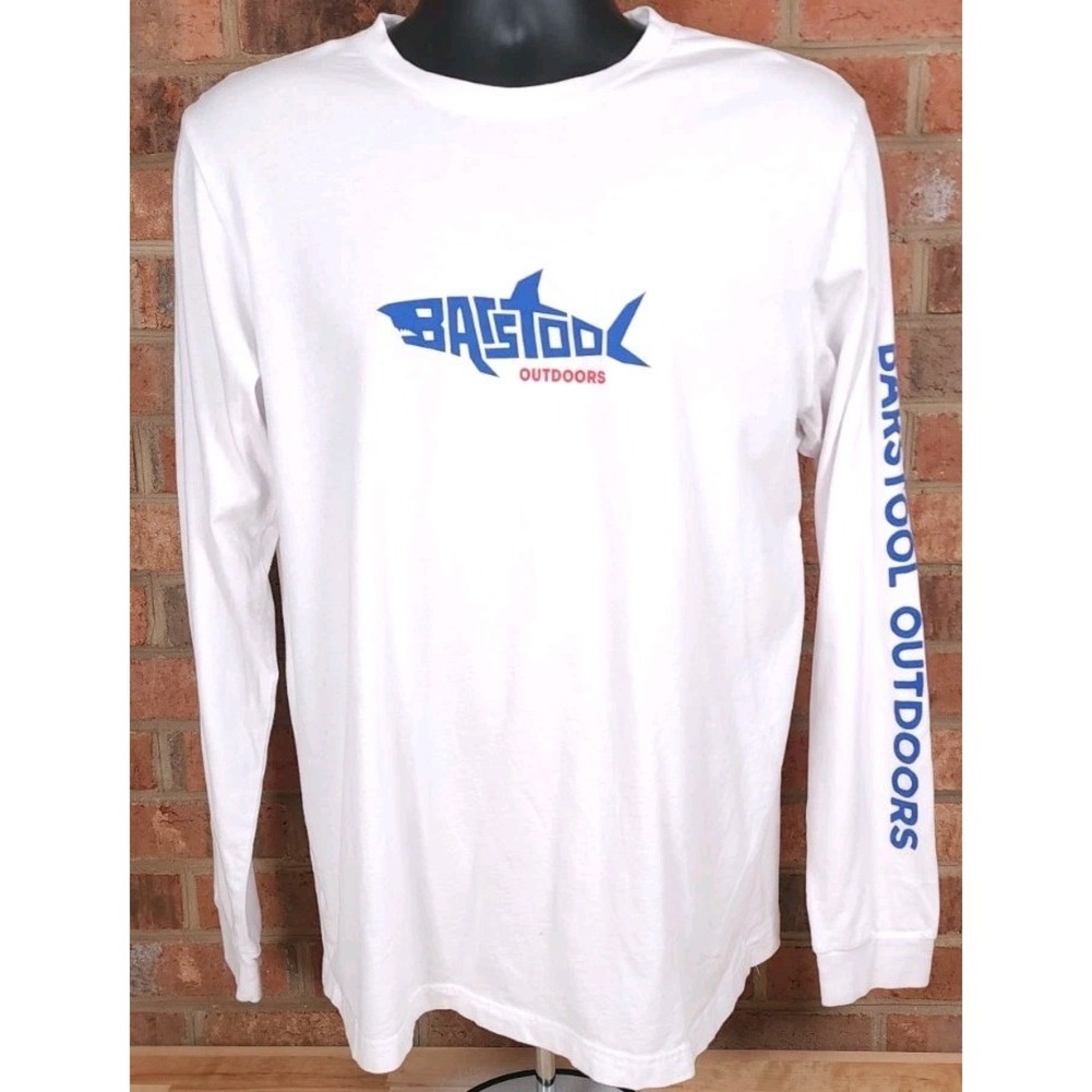 Barstool Sports Outdoors T-Shirt Mens Large White Long Sleeve